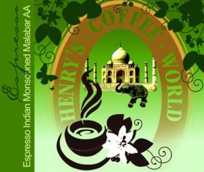 Henry`s Coffee World Espresso Indian Monsooned Malabar AA Henry`s Coffee World Espresso Indian Monsooned Malabar AA