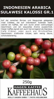 Hagenkaffee Sulawesi Kalossi Grade